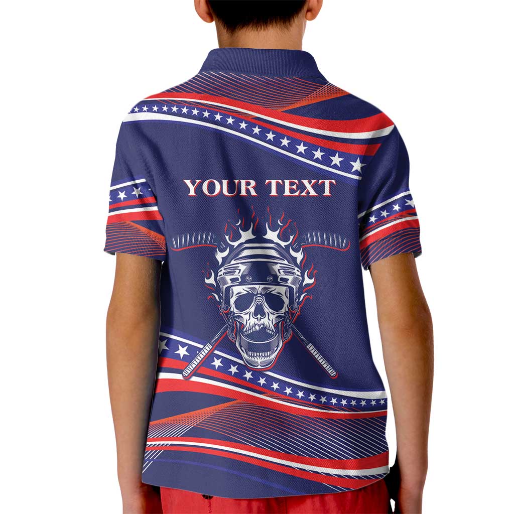United States Hockey Personalized Kid Polo Shirt Losing Teeth Winning Wars Since 1776 Blue Style