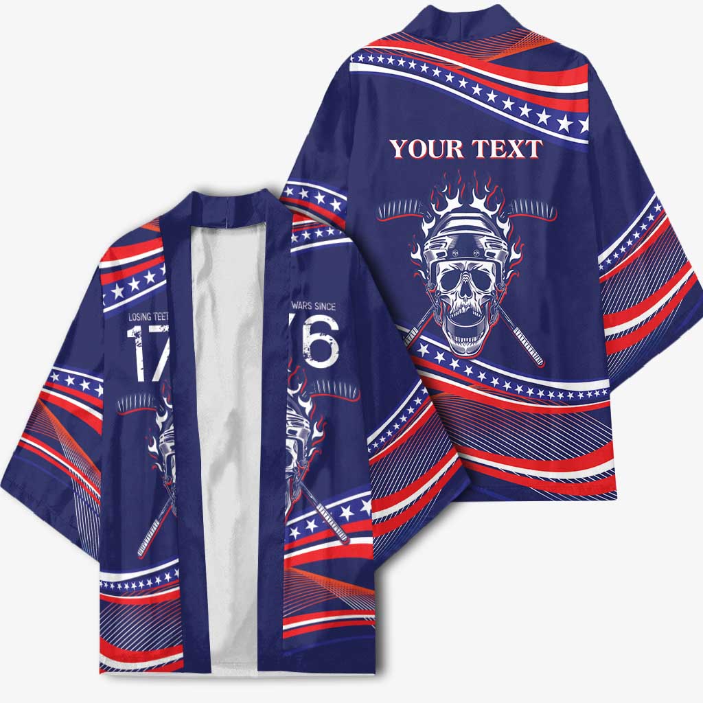 United States Hockey Personalized Kimono Losing Teeth Winning Wars Since 1776 Blue Style