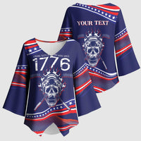 United States Hockey Personalized Kimono Sleeve Blouse Losing Teeth Winning Wars Since 1776 Blue Style