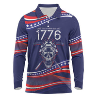 United States Hockey Personalized Long Sleeve Polo Shirt Losing Teeth Winning Wars Since 1776 Blue Style