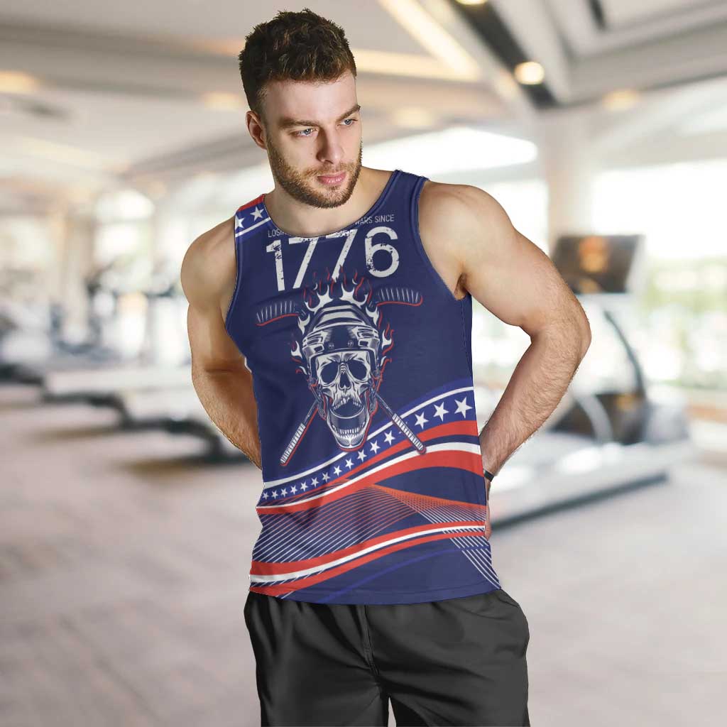 United States Hockey Personalized Men Tank Top Losing Teeth Winning Wars Since 1776 Blue Style
