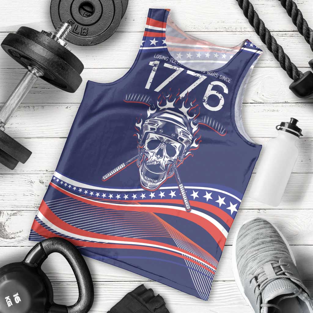 United States Hockey Personalized Men Tank Top Losing Teeth Winning Wars Since 1776 Blue Style