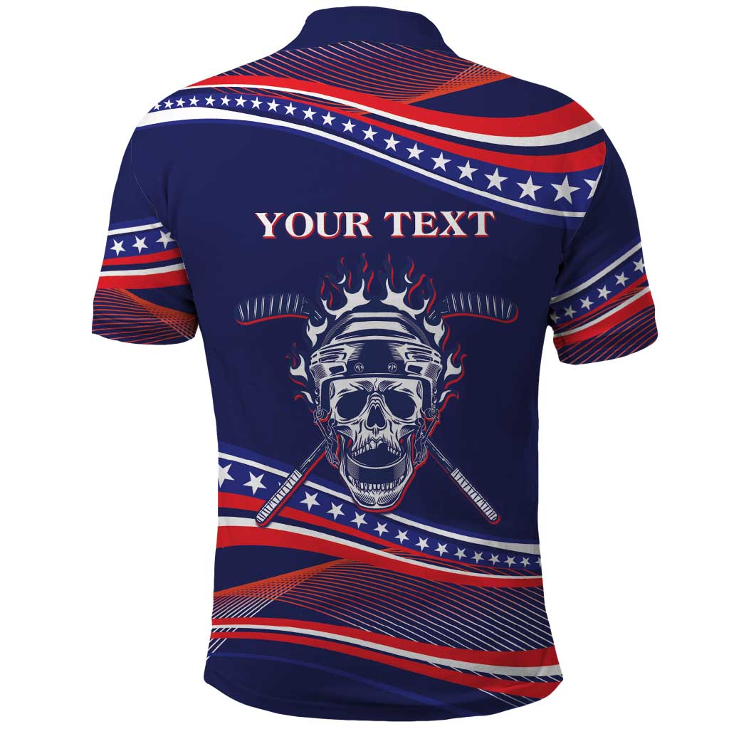 United States Hockey Personalized Polo Shirt Losing Teeth Winning Wars Since 1776 Blue Style