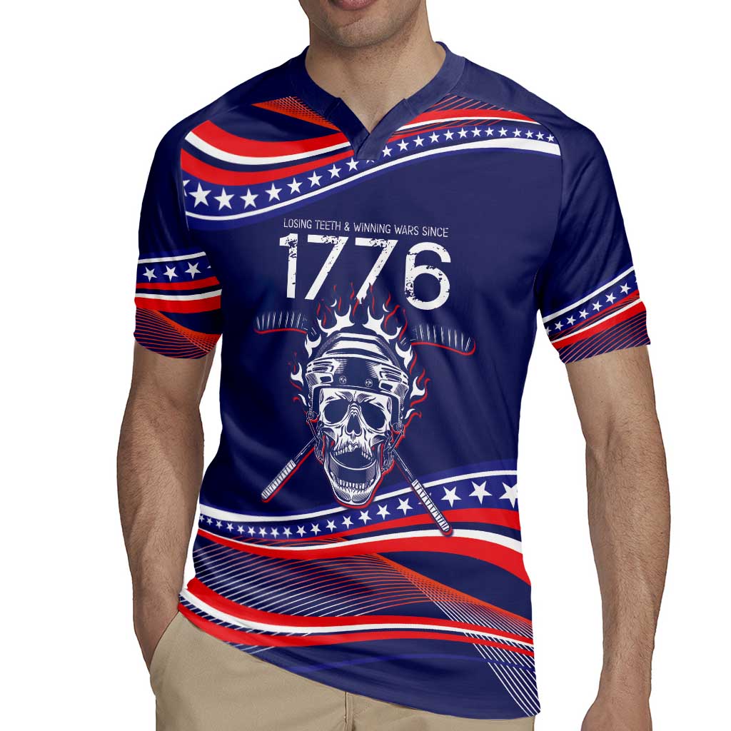 United States Hockey Personalized Rugby Jersey Losing Teeth Winning Wars Since 1776 Blue Style