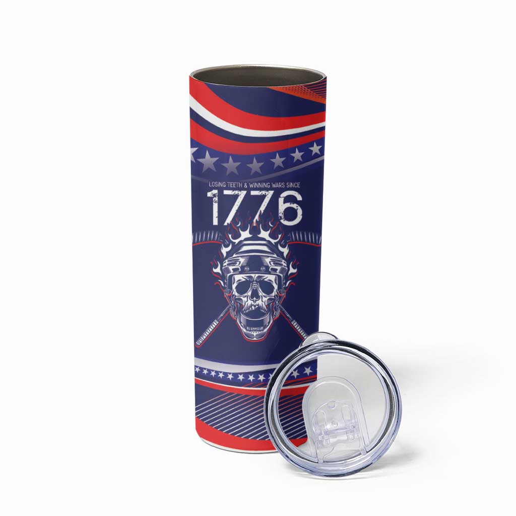 United States Hockey Personalized Skinny Tumbler Losing Teeth Winning Wars Since 1776 Blue Style