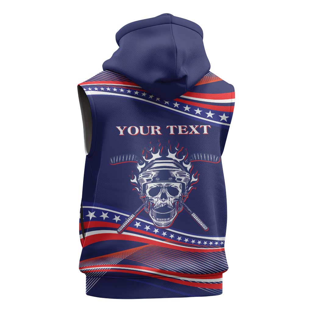 United States Hockey Personalized Sleeveless Hoodie Losing Teeth Winning Wars Since 1776 Blue Style