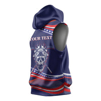 United States Hockey Personalized Sleeveless Hoodie Losing Teeth Winning Wars Since 1776 Blue Style