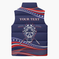 United States Hockey Personalized Sleeveless Puffer Jacket Losing Teeth Winning Wars Since 1776 Blue Style