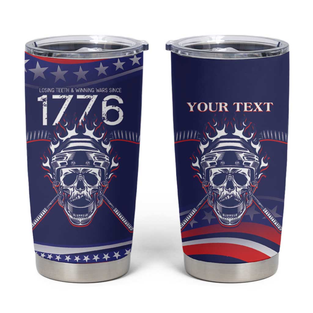 United States Hockey Personalized Tumbler Cup Losing Teeth Winning Wars Since 1776 Blue Style