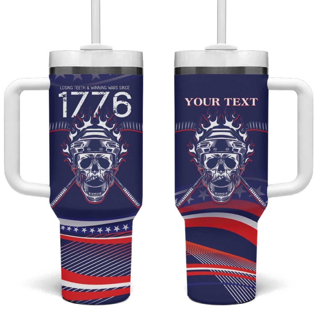United States Hockey Personalized Tumbler With Handle Losing Teeth Winning Wars Since 1776 Blue Style