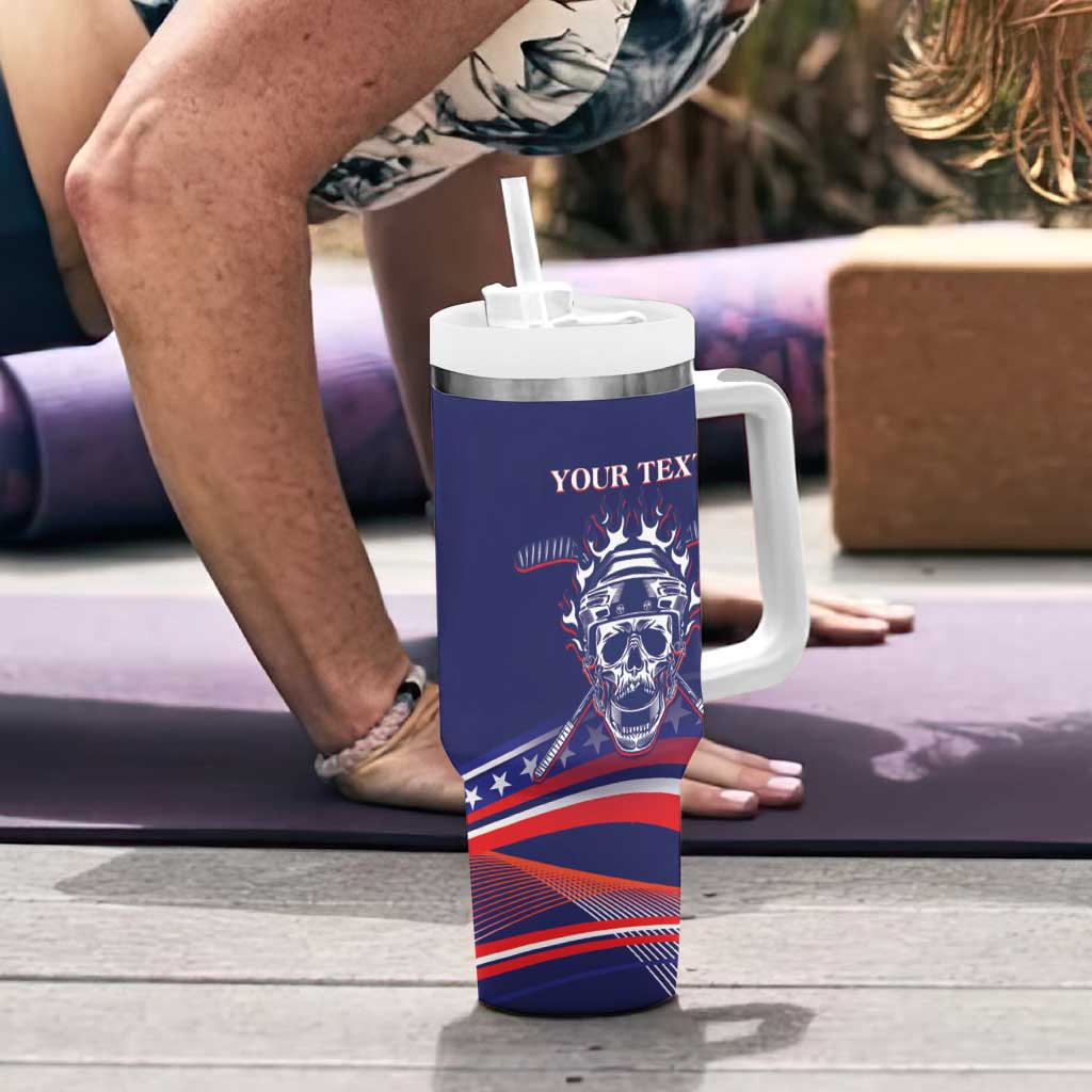 United States Hockey Personalized Tumbler With Handle Losing Teeth Winning Wars Since 1776 Blue Style