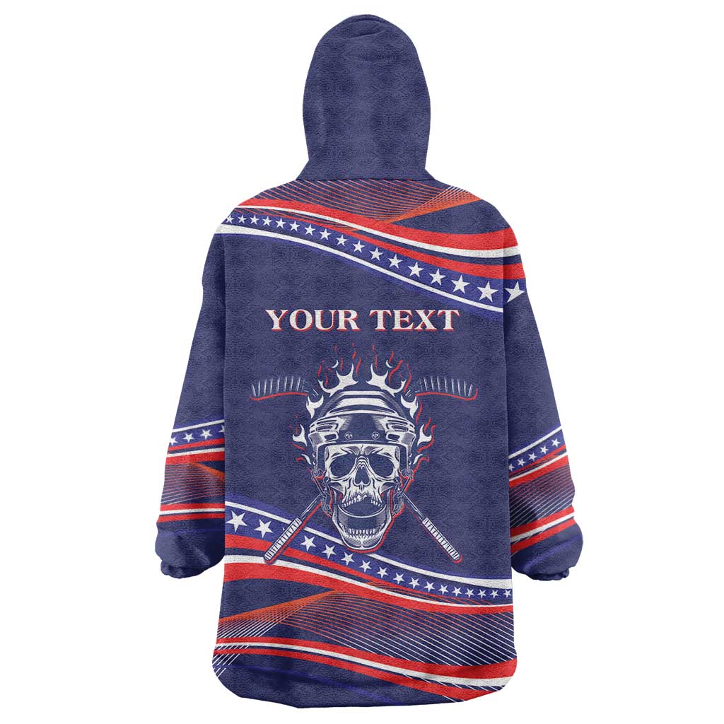 United States Hockey Personalized Wearable Blanket Hoodie Losing Teeth Winning Wars Since 1776 Blue Style