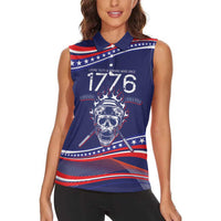 United States Hockey Personalized Women Sleeveless Polo Shirt Losing Teeth Winning Wars Since 1776 Blue Style