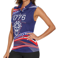 United States Hockey Personalized Women Sleeveless Polo Shirt Losing Teeth Winning Wars Since 1776 Blue Style