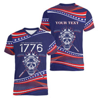 United States Hockey Personalized Women V-Neck T-Shirt Losing Teeth Winning Wars Since 1776 Blue Style