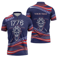 United States Hockey Personalized Zipper Polo Shirt Losing Teeth Winning Wars Since 1776 Blue Style