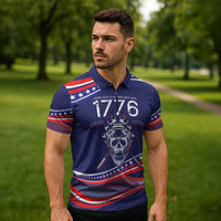United States Hockey Personalized Zipper Polo Shirt Losing Teeth Winning Wars Since 1776 Blue Style