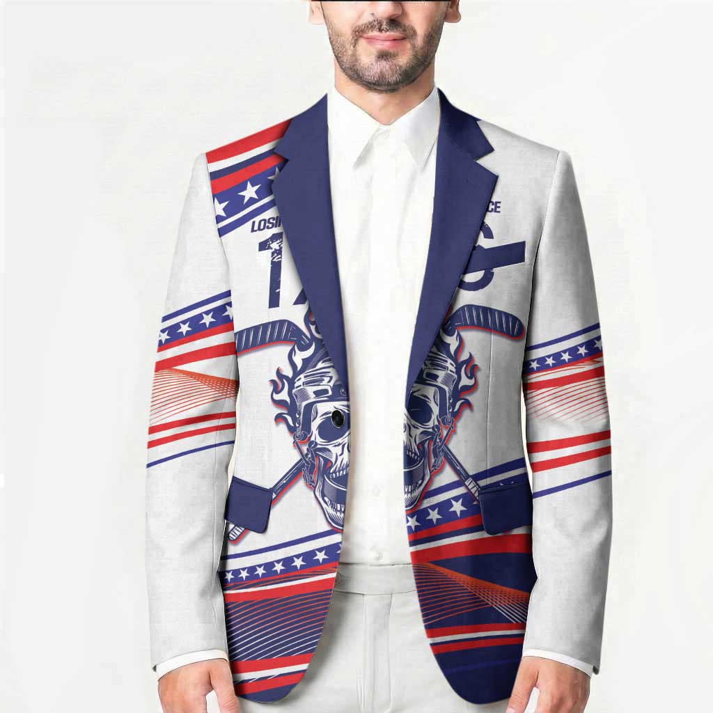 United States Hockey Personalized Blazer Losing Teeth Winning Wars Since 1776 White Style
