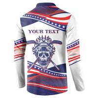 United States Hockey Personalized Button Sweatshirt Losing Teeth Winning Wars Since 1776 White Style