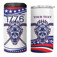 United States Hockey Personalized 4 in 1 Can Cooler Tumbler Losing Teeth Winning Wars Since 1776 White Style