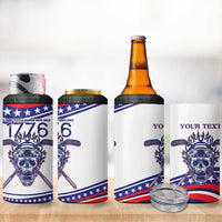 United States Hockey Personalized 4 in 1 Can Cooler Tumbler Losing Teeth Winning Wars Since 1776 White Style