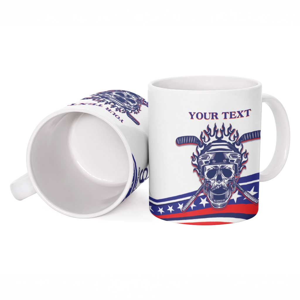 United States Hockey Personalized Ceramic Mug Losing Teeth Winning Wars Since 1776 White Style