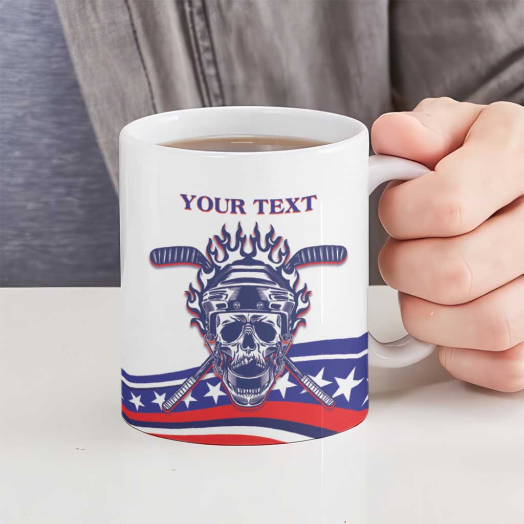 United States Hockey Personalized Ceramic Mug Losing Teeth Winning Wars Since 1776 White Style