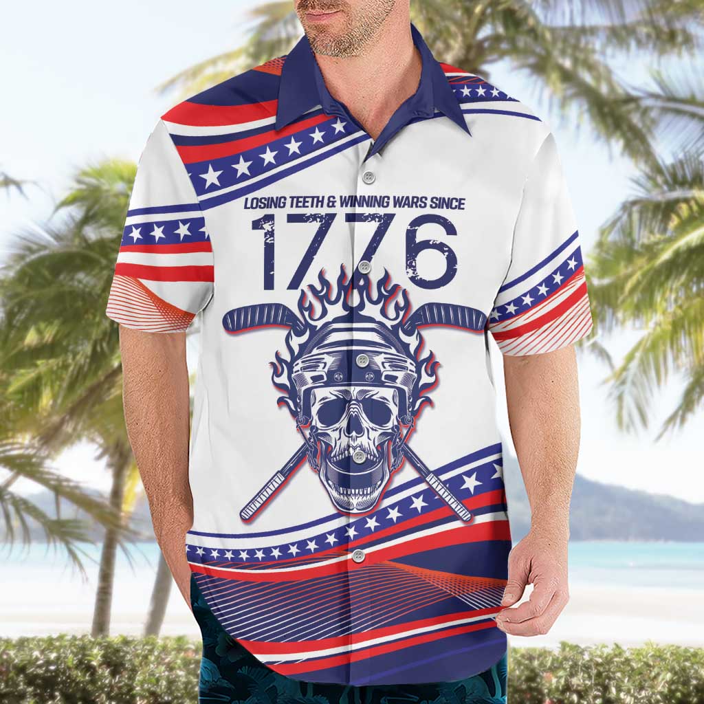 United States Hockey Personalized Hawaiian Shirt Losing Teeth Winning Wars Since 1776 White Style