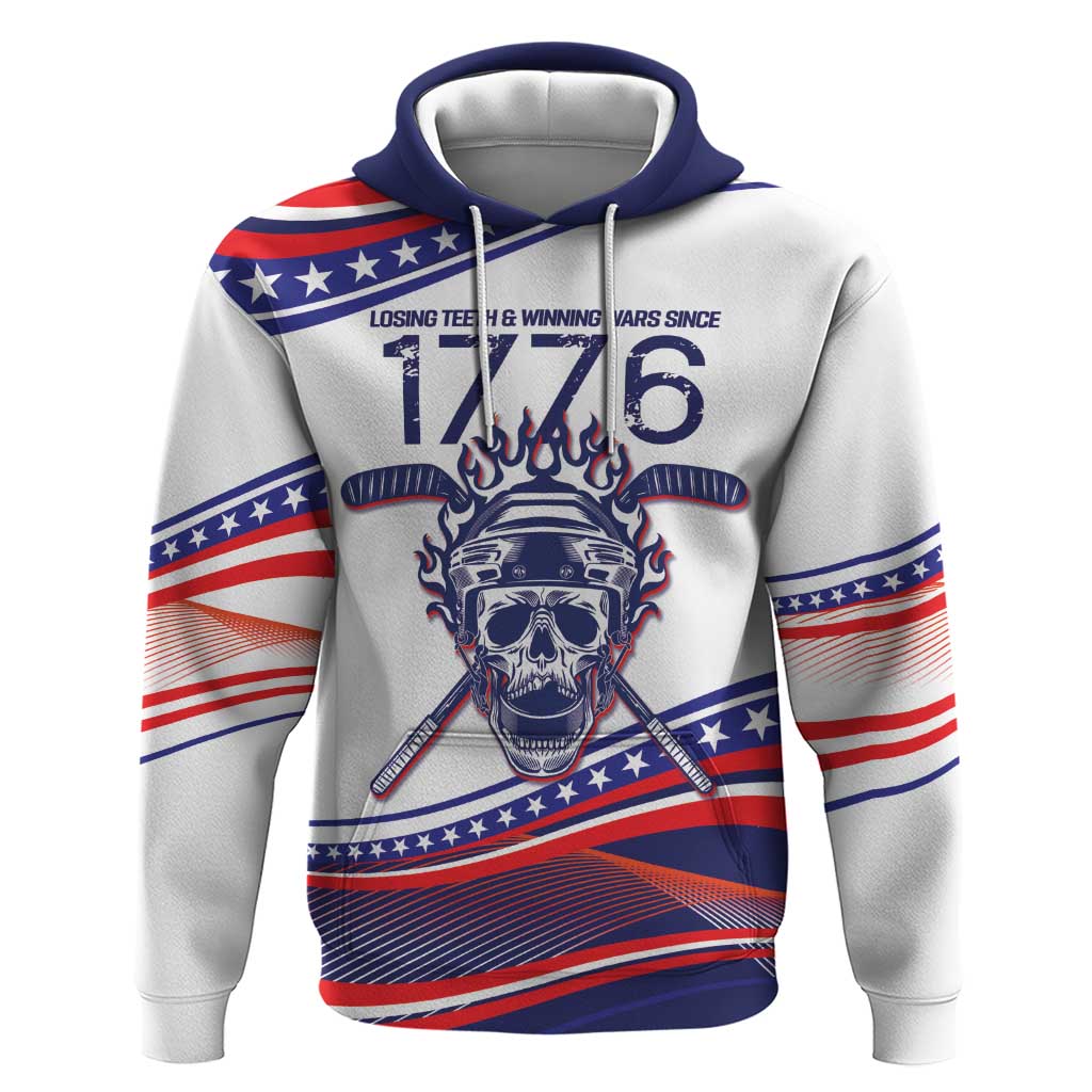 United States Hockey Personalized Hoodie Losing Teeth Winning Wars Since 1776 White Style