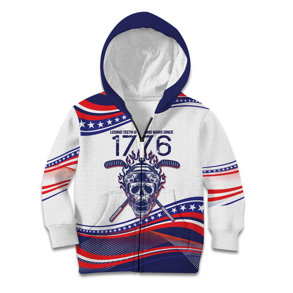 United States Hockey Personalized Kid Hoodie Losing Teeth Winning Wars Since 1776 White Style