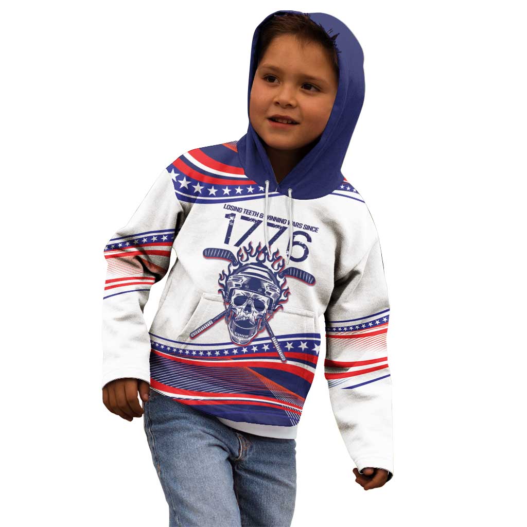 United States Hockey Personalized Kid Hoodie Losing Teeth Winning Wars Since 1776 White Style
