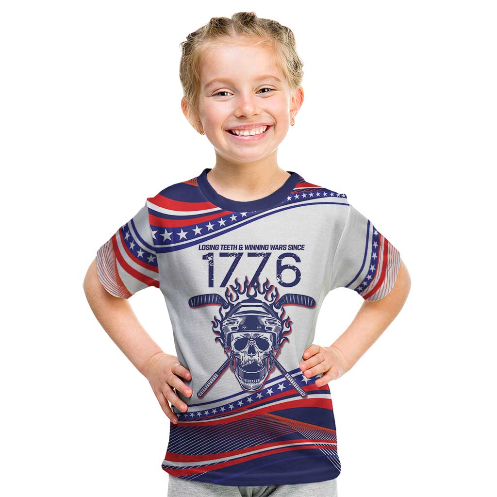 United States Hockey Personalized Kid T Shirt Losing Teeth Winning Wars Since 1776 White Style