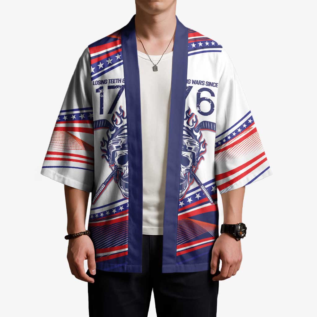 United States Hockey Personalized Kimono Losing Teeth Winning Wars Since 1776 White Style