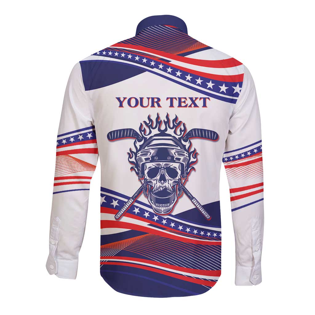 United States Hockey Personalized Long Sleeve Button Shirt Losing Teeth Winning Wars Since 1776 White Style