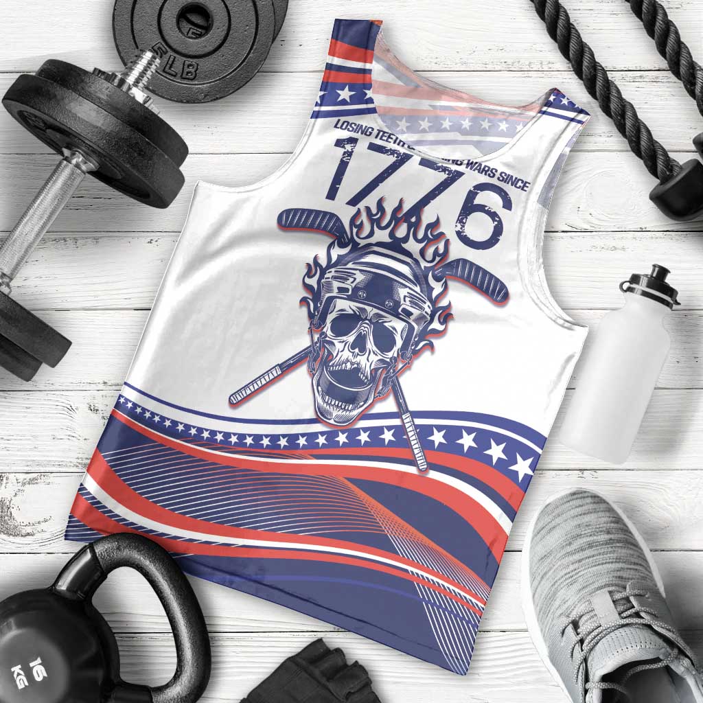 United States Hockey Personalized Men Tank Top Losing Teeth Winning Wars Since 1776 White Style