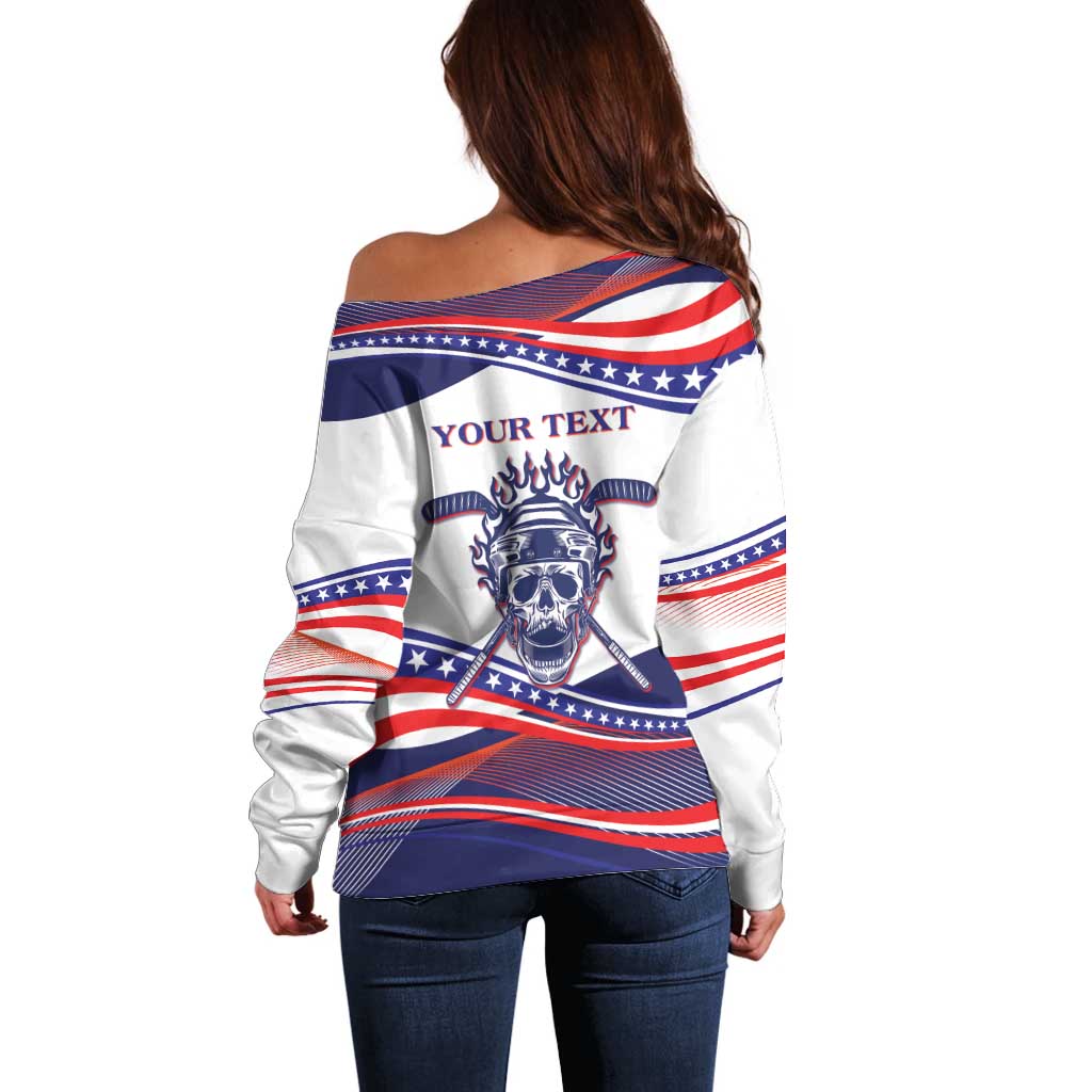 United States Hockey Personalized Off Shoulder Sweater Losing Teeth Winning Wars Since 1776 White Style