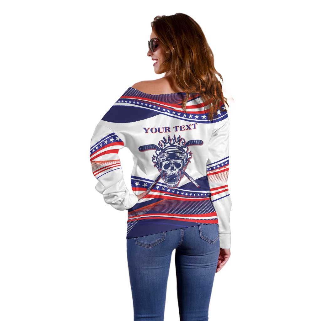 United States Hockey Personalized Off Shoulder Sweater Losing Teeth Winning Wars Since 1776 White Style
