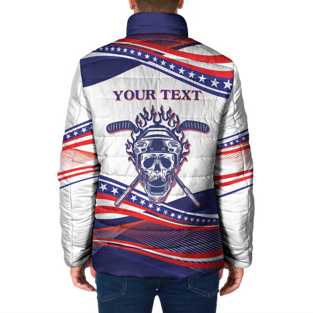 United States Hockey Personalized Padded Jacket Losing Teeth Winning Wars Since 1776 White Style