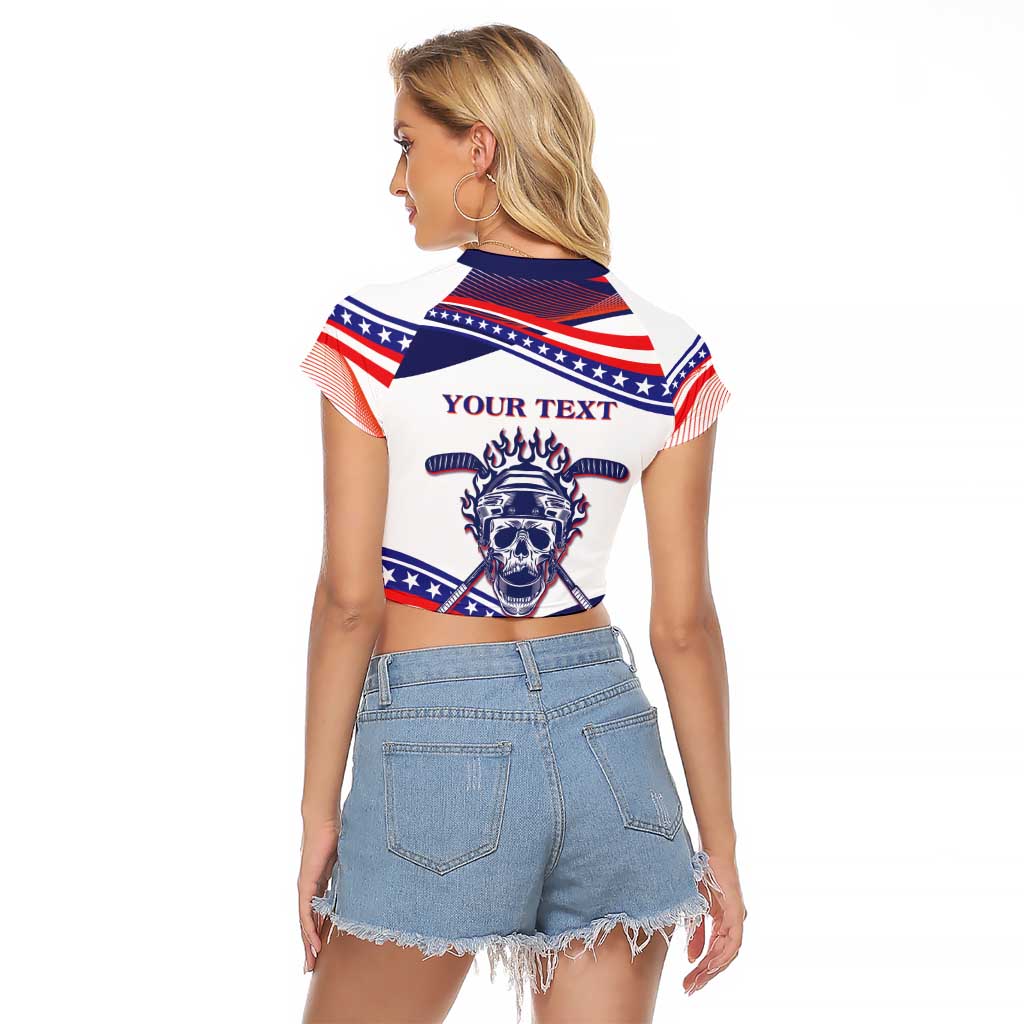 United States Hockey Personalized Raglan Cropped T Shirt Losing Teeth Winning Wars Since 1776 White Style