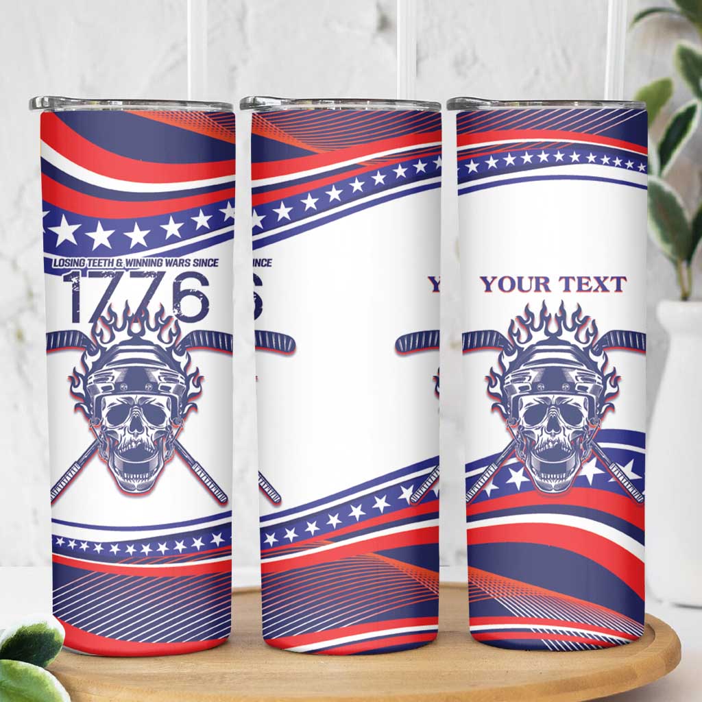 United States Hockey Personalized Skinny Tumbler Losing Teeth Winning Wars Since 1776 White Style