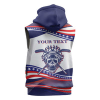 United States Hockey Personalized Sleeveless Zip Hoodie Losing Teeth Winning Wars Since 1776 White Style
