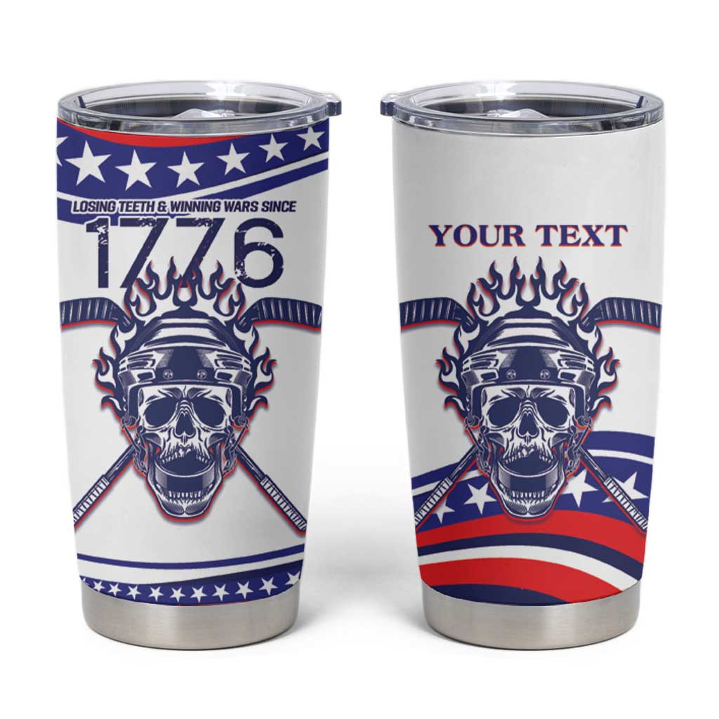 United States Hockey Personalized Tumbler Cup Losing Teeth Winning Wars Since 1776 White Style