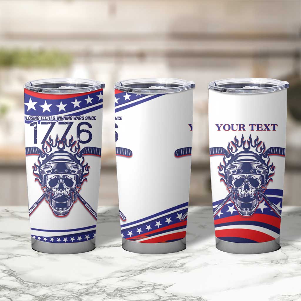 United States Hockey Personalized Tumbler Cup Losing Teeth Winning Wars Since 1776 White Style