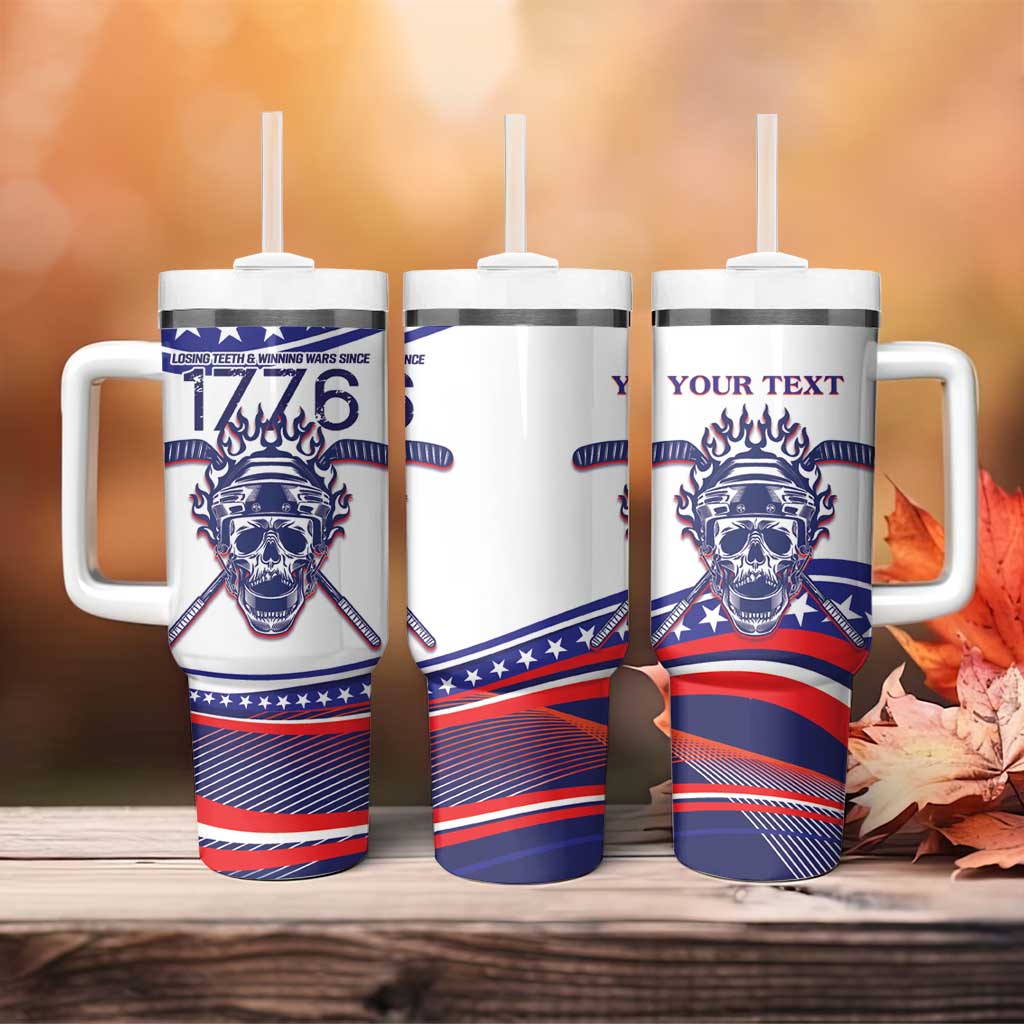 United States Hockey Personalized Tumbler With Handle Losing Teeth Winning Wars Since 1776 White Style