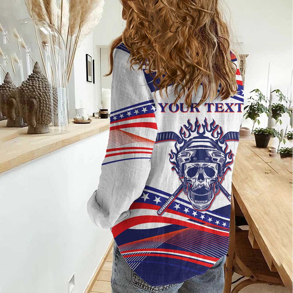 United States Hockey Personalized Women Casual Shirt Losing Teeth Winning Wars Since 1776 White Style