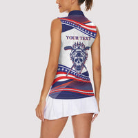 United States Hockey Personalized Women Sleeveless Polo Shirt Losing Teeth Winning Wars Since 1776 White Style