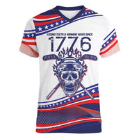 United States Hockey Personalized Women V-Neck T-Shirt Losing Teeth Winning Wars Since 1776 White Style