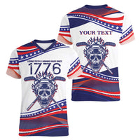 United States Hockey Personalized Women V-Neck T-Shirt Losing Teeth Winning Wars Since 1776 White Style