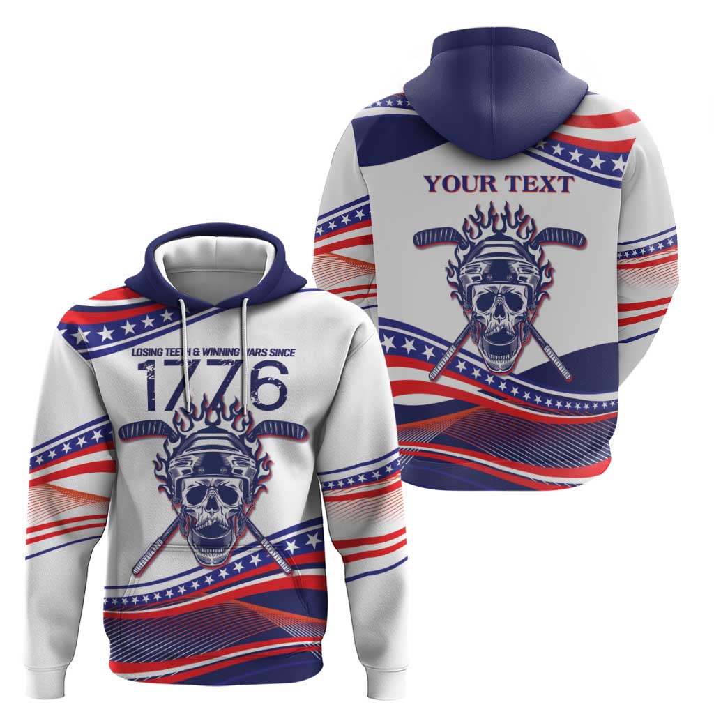 United States Hockey Personalized Zip Hoodie Losing Teeth Winning Wars Since 1776 White Style