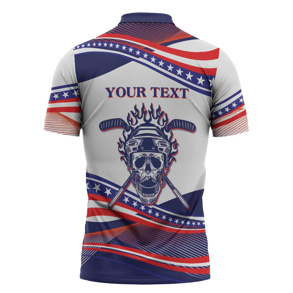 United States Hockey Personalized Zipper Polo Shirt Losing Teeth Winning Wars Since 1776 White Style